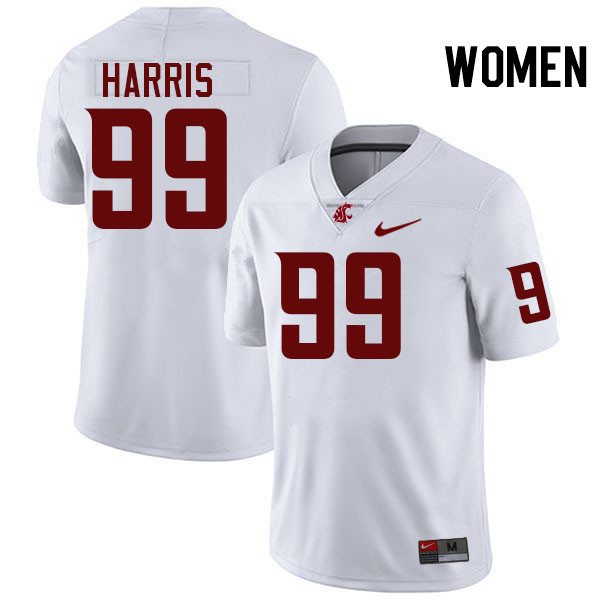 Women #99 Durham Harris Washington State Cougars College Football Jerseys Stitched-White